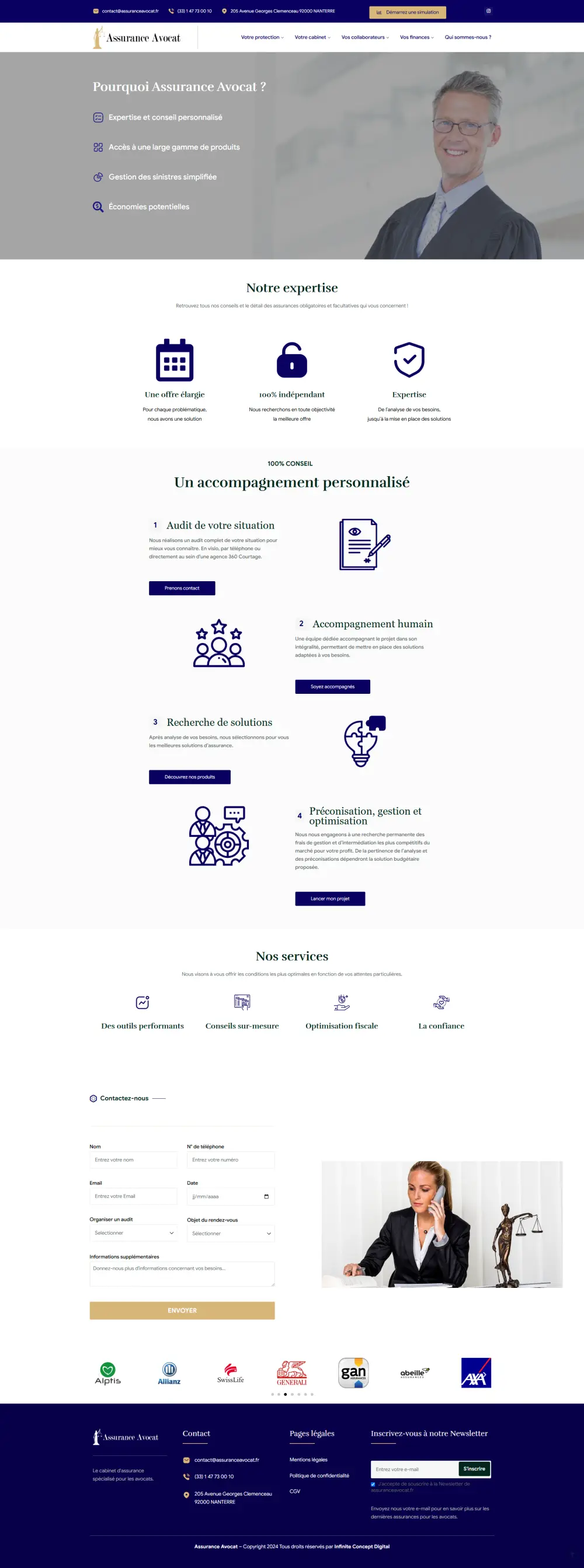Capture complète du site Assurance Avocat