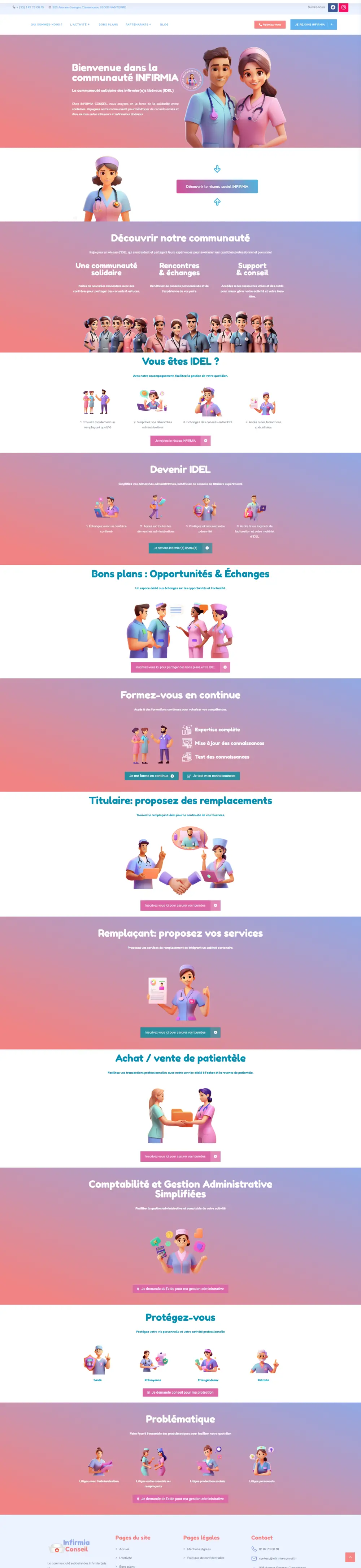 Capture complète du site Infirmia Conseil