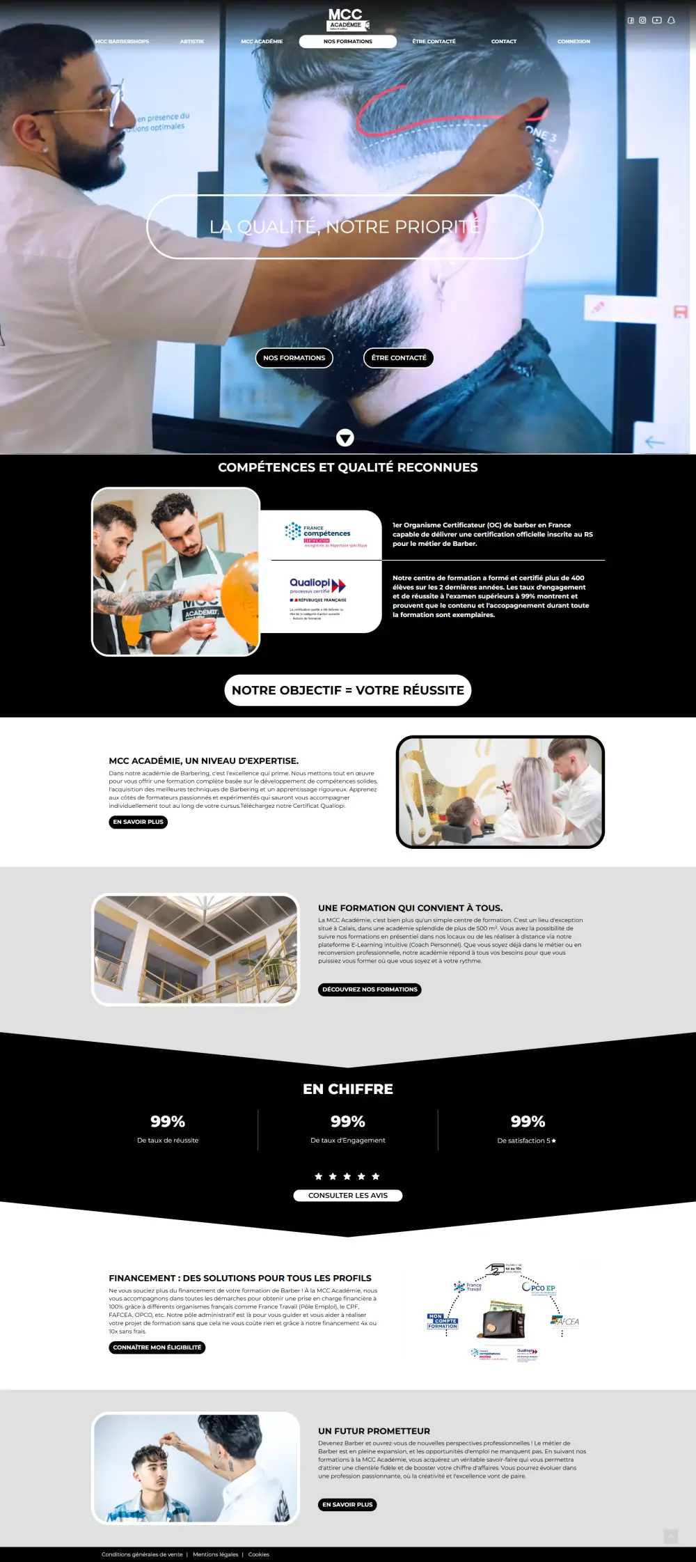 Capture complète du site MCC Académie