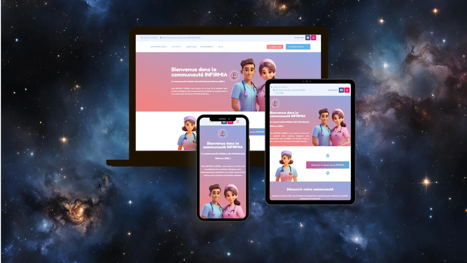 Site réalisé pour Infirmia Conseil